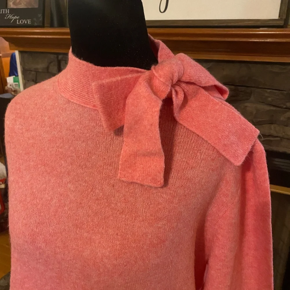 J. Crew Pink Romantic Bow-Neck Sweater